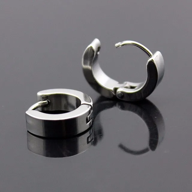 Men's earrings in ring shape - 2 colors