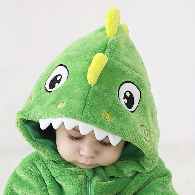 Cute Dino-Hero: Long Sleeve With Hood and Dinosaur Motive For Squirts