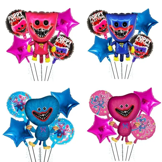 Party set of birthday balloons Poppy Play Time Huggy Wuggy