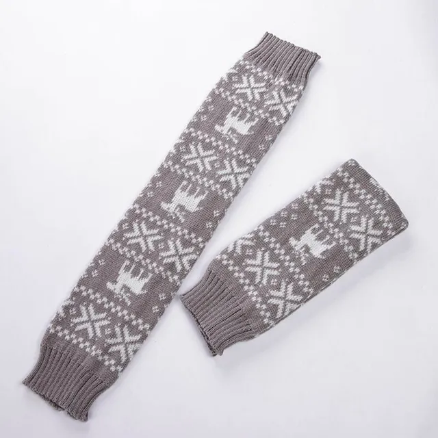 Women's Clothing Winter leg warmers above knees with reindeer