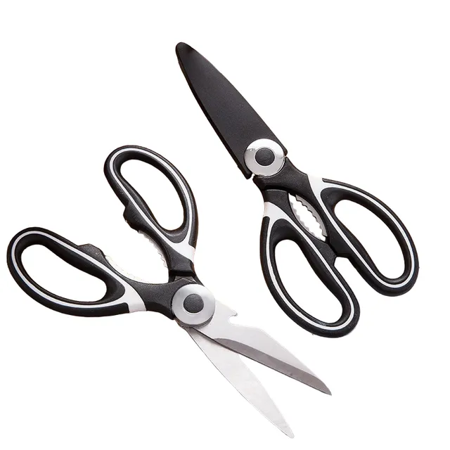 Multi-functional stainless steel kitchen scissors