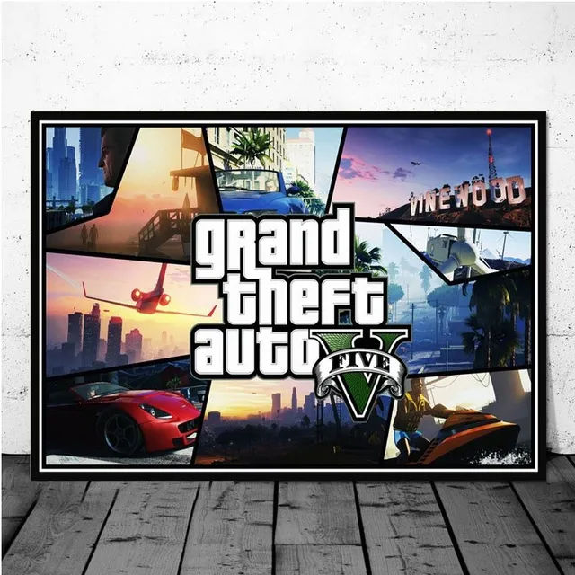 Wall poster with characters from Grand Theft Auto 8 21cmX30cmA4