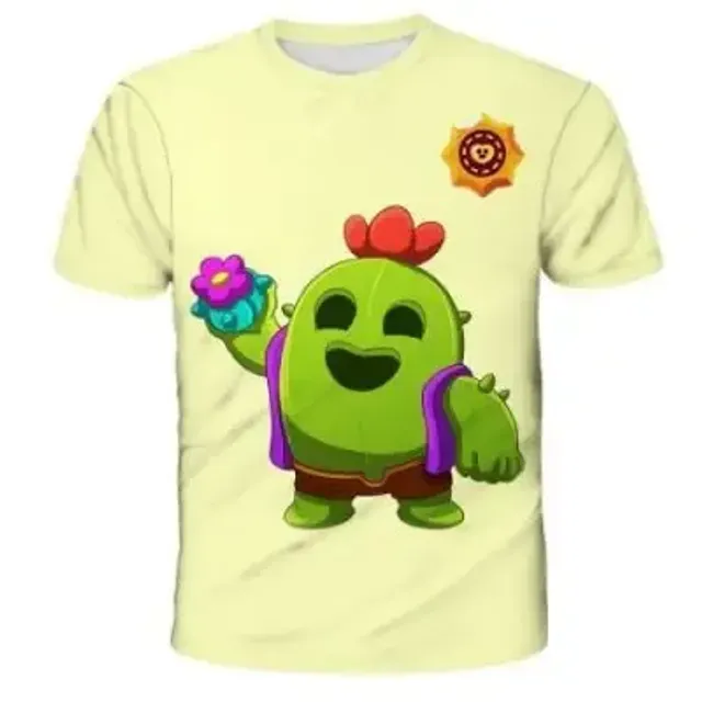 Kids short sleeve shirt with prints of popular Brawl Stars characters