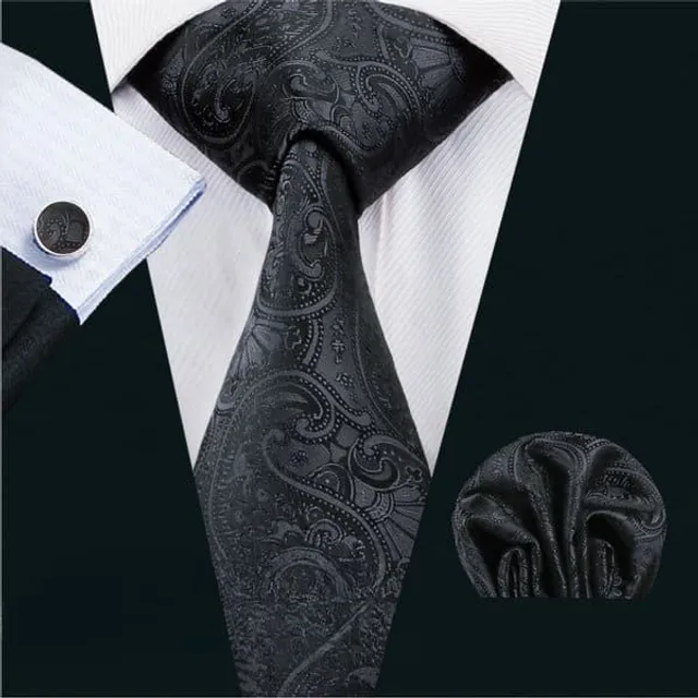 Bărbați set de luxos de cravate, Handkerchiefs, Cuff link-uri