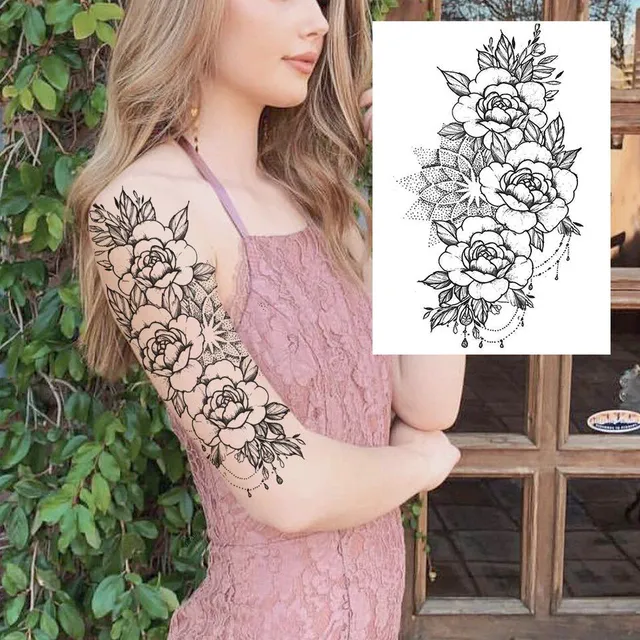 Sexy floral temporary tattoos for women