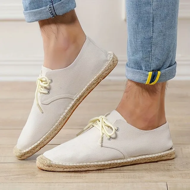 Lightweight breathable men's espadrilles with lace-up