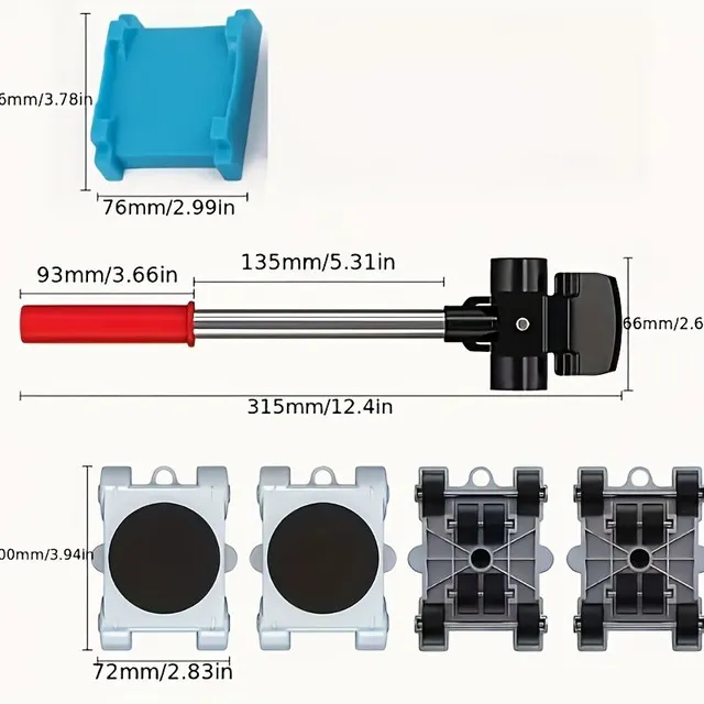 8ks Komfortné pohyblivé nástroje pre ťažké domáce spotrebiče ako sú valčeky, práčky, chladnička Atd