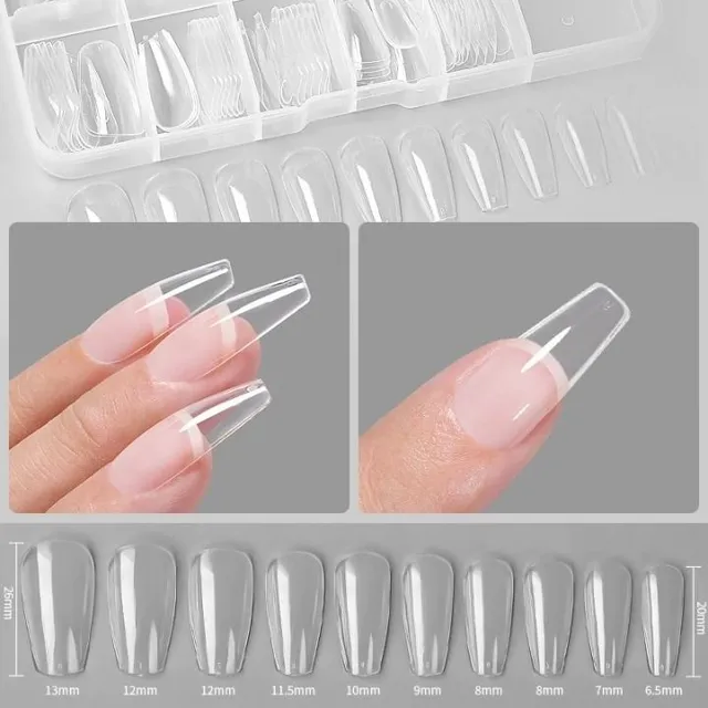 Artificial adhesive nails for creating acrylic nails in several shapes Ipatiy