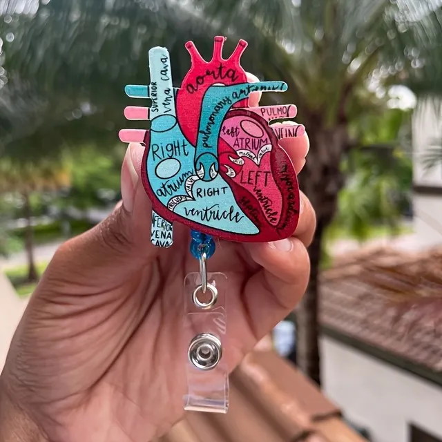 Anatomical heart on string - stylish badge holder for paramedics