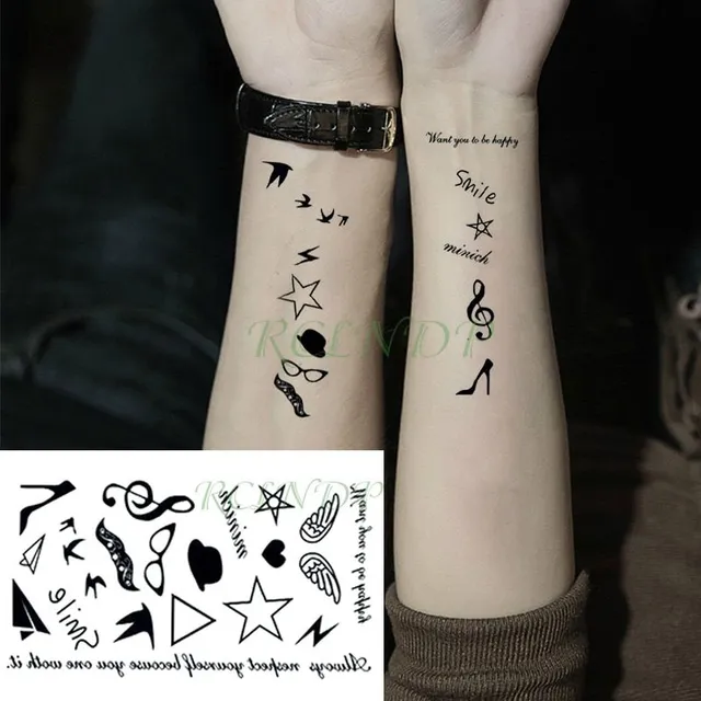 Fake waterproof tattoos on the body