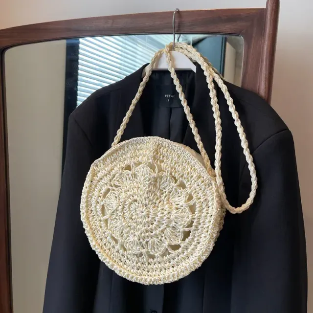 Boho beach bag from rattan in new fashion design