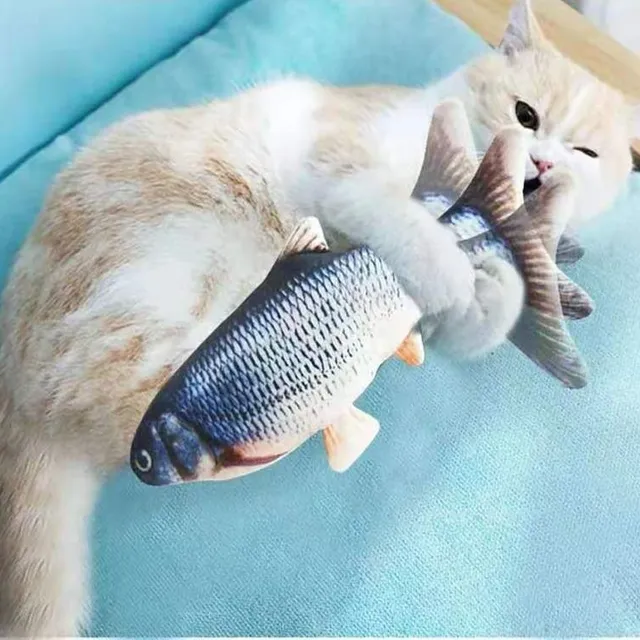 Nabíjecí hračka pro kočky ve tvaru ryby - interaktivní hračka pro kočky