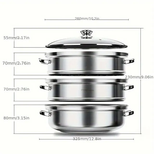 Stainless steel steam pot with 3 floors (2 layers) for restaurants: Extreme cooking experience