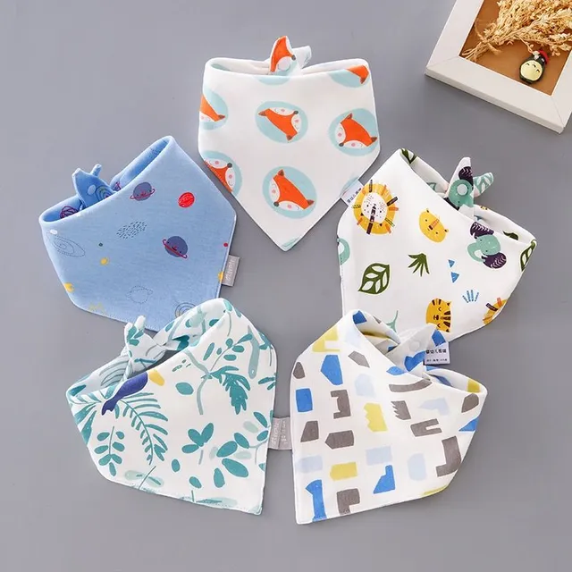 Soft cotton baby bib 5 pcs