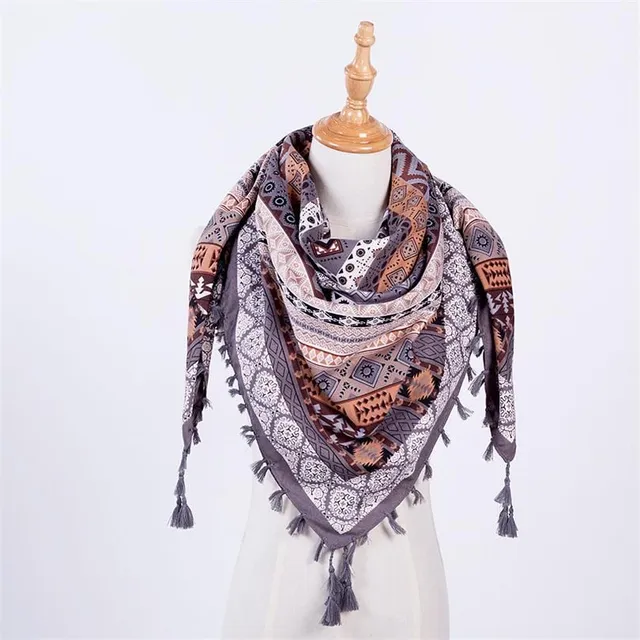 Ladies winter scarf with fringe - 6 colours