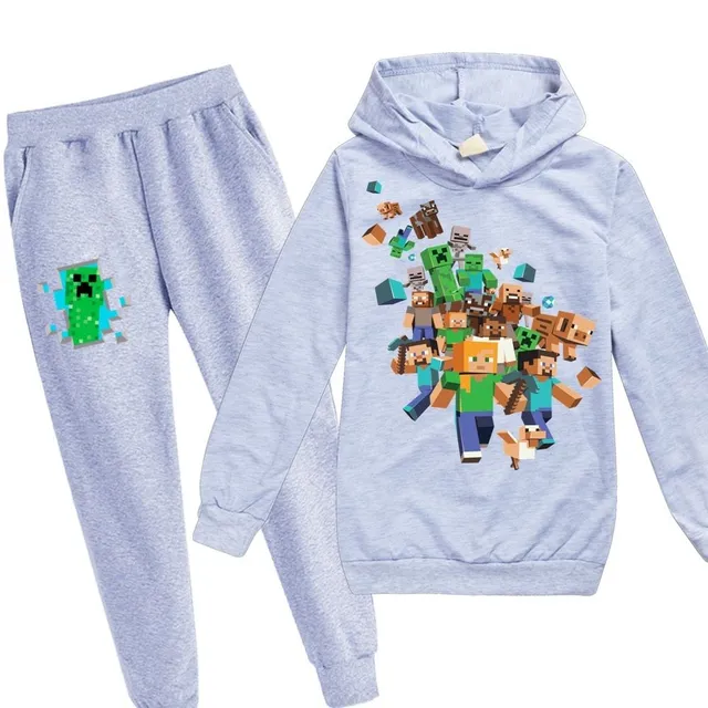 Stylish tracksuit with the motif of the computer game Minecraft