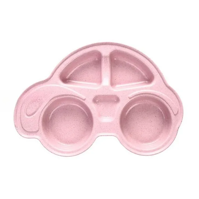 Luxury multifunctional silicone plate for toddlers in the shape of a Rueben car