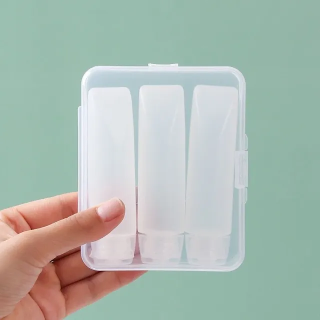 Reusable practical transparent hygiene containers with box 3 pcs