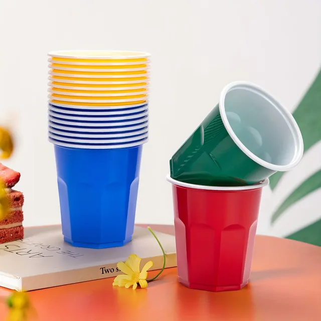 100 buc/Set 200ml Căni de unică folosință, căni din plastic PP, căni colorate pentru copii, căni de ping pong, jucării, decorațiuni pentru petrecere