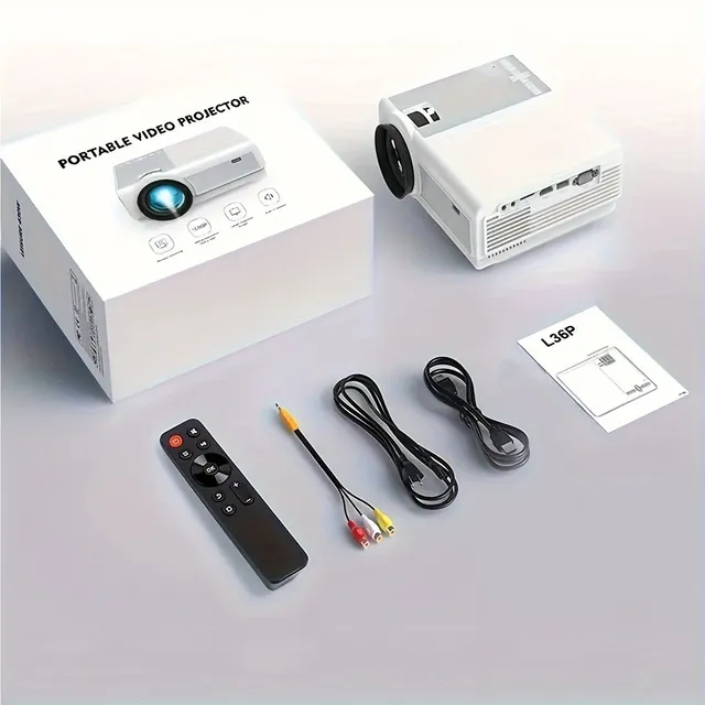 Miniprojektor pre domáce kino a zábavu vonku: 4K image, Wi-Fi, Full HD, HDMI, USB, VGA, AV - ľahko prenosné a kompaktné
