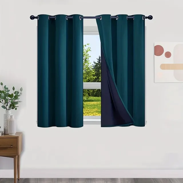 Blackout curtains with no pattern with thermal lining - Energy saving, privacy and style for living room, bedroom, kitchen and bathroom