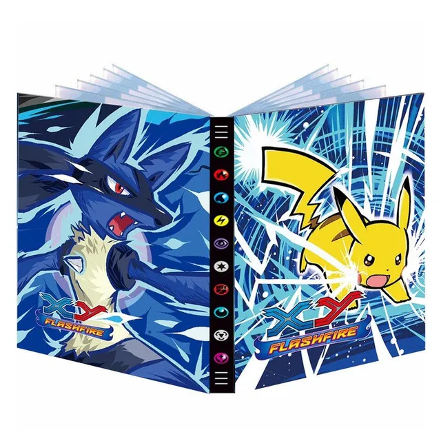 Stylish album for collector's cards with Pokemon themes