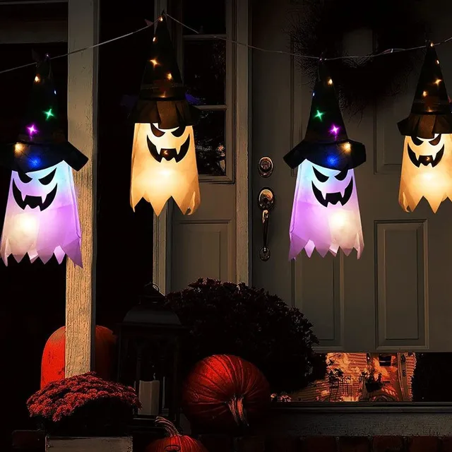 Závěsný halloweenský LED svítící duch