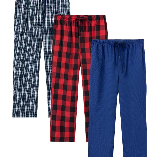 Male Pajama Pants in Simple Style with Cube Pattern