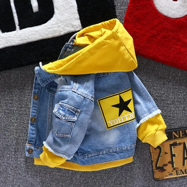 Boy Girl Denim Jacket Gyerek kabát Gyerekek felső ruhák Top Ruha Tavaszi Ősz Fiú Sportruha Hood gyerekeknek 1-6T