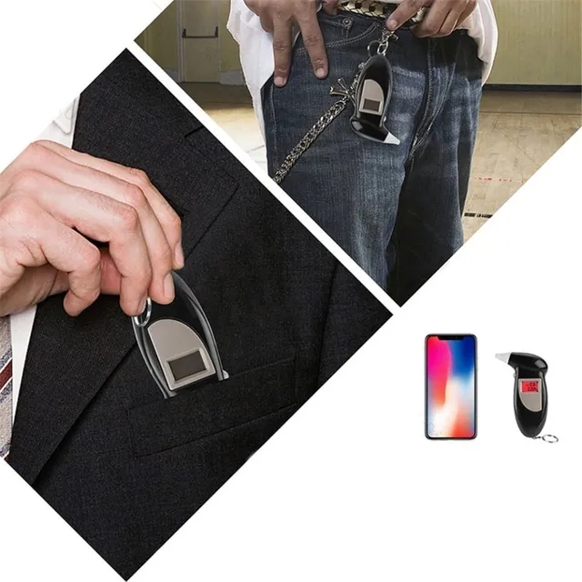 Digital alcohol tester with replaceable mouthpiece