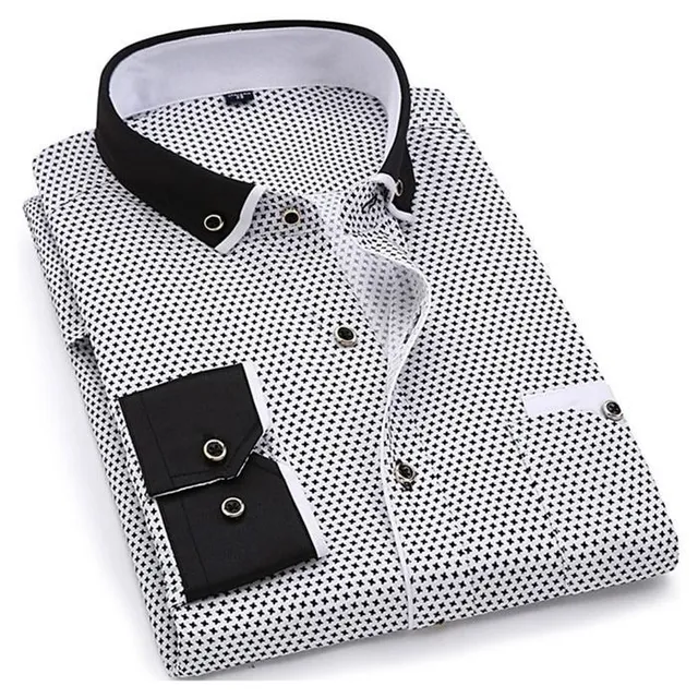 Chemise à manches longues pour hommes, de luxe, originale, élégante et classique, en différentes couleurs Hiuff