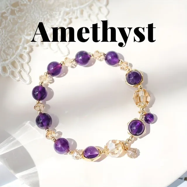 Amethyst bead bracelet 925 silver string bead bracelet Excellent jewelry gift for girls for everyday decoration
