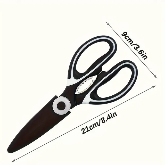 Multifunctional kitchen scissors made of stainless steel