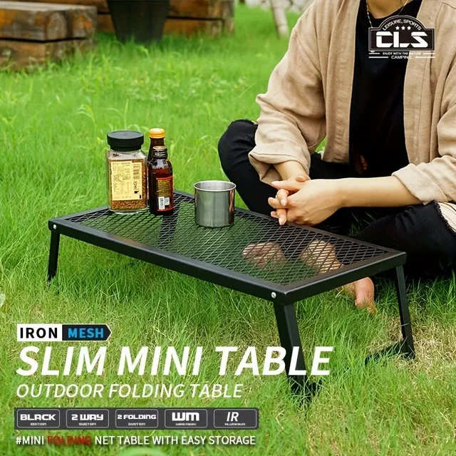 Folding network table for outdoor camping, barbecue and outdoor activities
