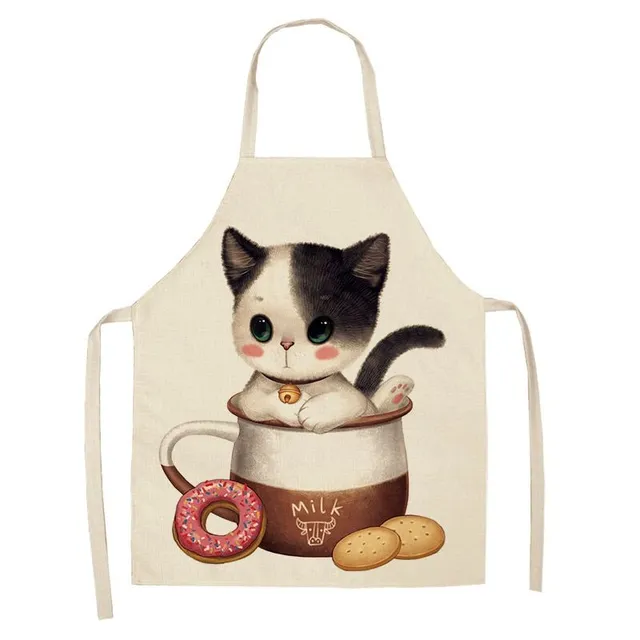 Stylish kitchen apron with cat motif Mini Me