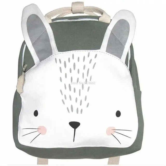 Cute travel fabric baby backpack with animal applique