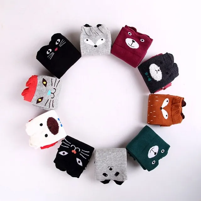 Chaussettes montantes pour filles avec des animaux - 10 variantes