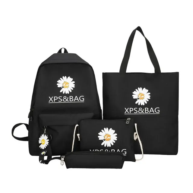 Women's school bag set 4 pcs (Black)