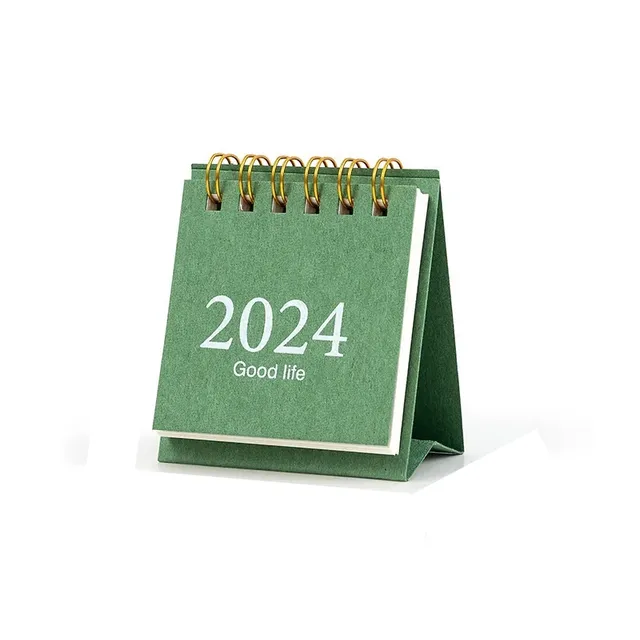 Mini calendar de birou 2024, caiet creativ portabil, decorațiuni, mic calendar de birou fresh și elegant, planificator lunar pentru studenți și necesități de birou