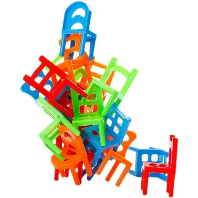 Balance chair Children's game Mini falling chair 18 pcs