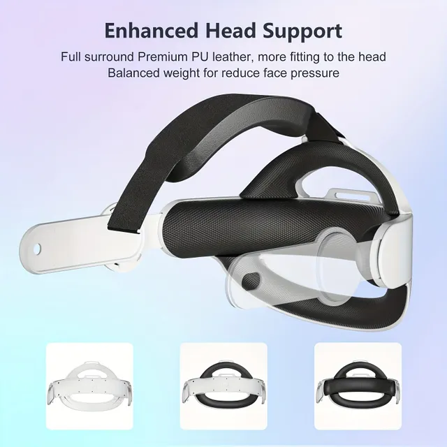 Curea pentru cap pentru Oculus Quest 3, bandă ajustabilă Halo 3 în 1, înlocuire pentru curea Elite, confort îmbunătățit și accesorii pentru imersiune în VR compatibile cu Oculus/Meta Quest 3