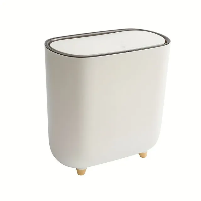 Thin garbage basket with lid for toilet - narrow plastic garbage basket into small areas in the bathroom, bedroom or living room