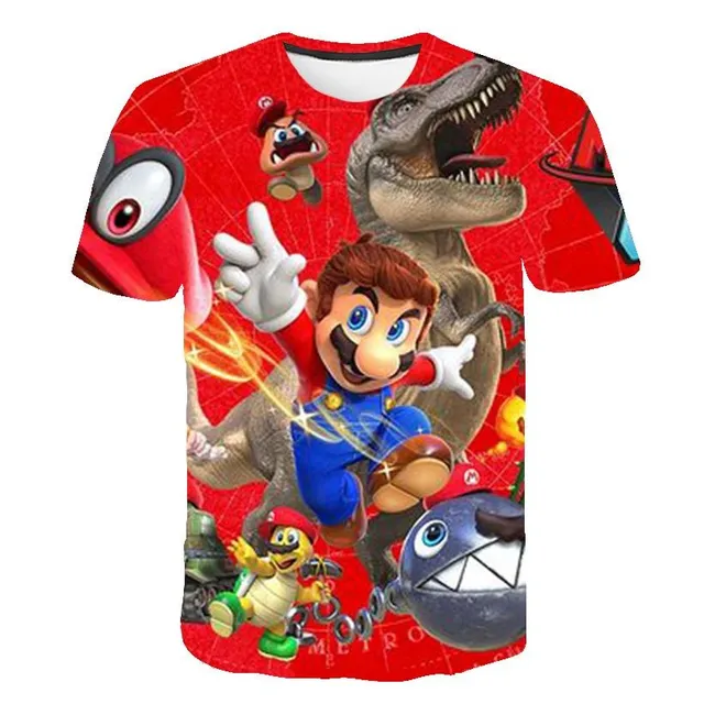 Tricou frumos pentru copii cu print 3D Mario