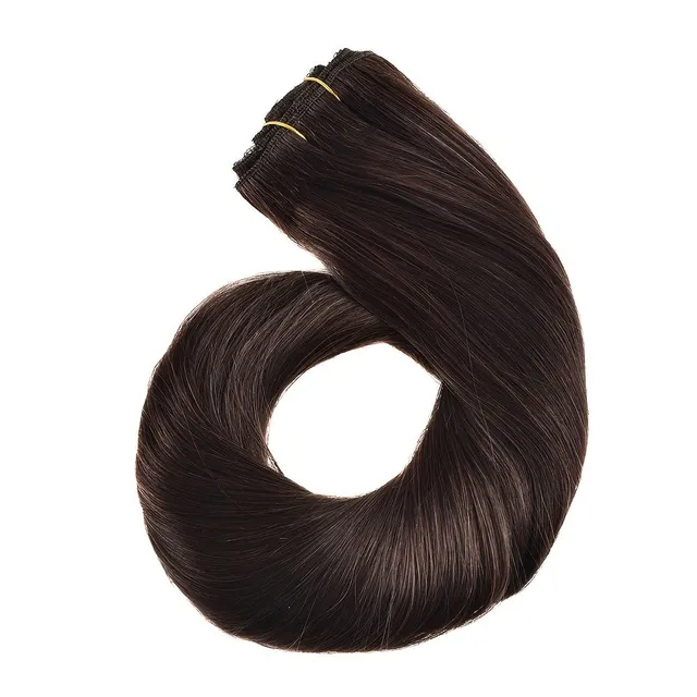 Extensions de cheveux naturels à clip pour femmes et filles - lisses, Remy, pour un usage quotidien