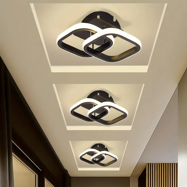 Černé moderní LED stropní svítidlo do chodby, ložnice, koupelny, kuchyně, balkonu a schodiště