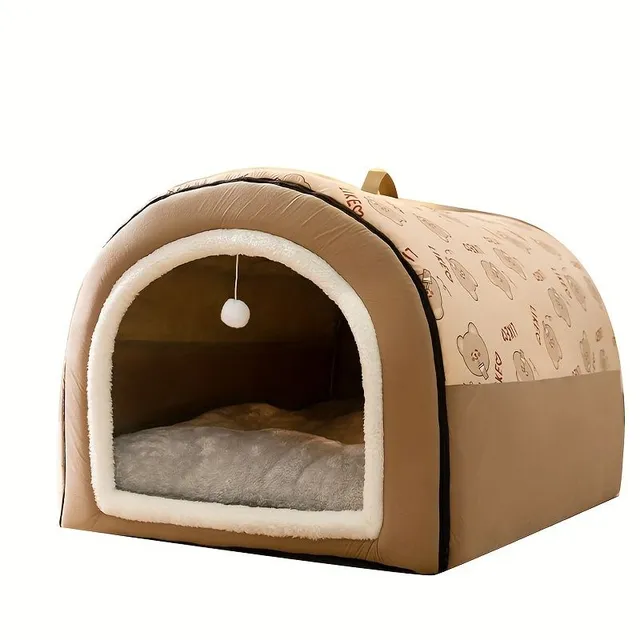 Warm removable and washable dog bed