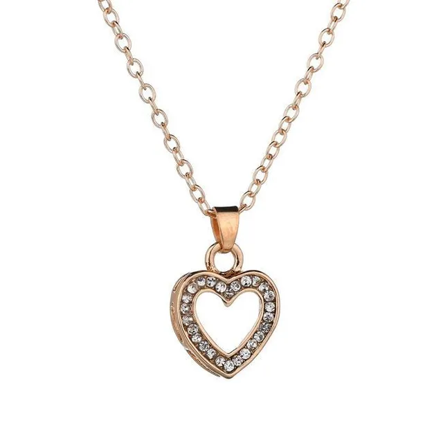 Romantic set of jewelry with hearts - gold color