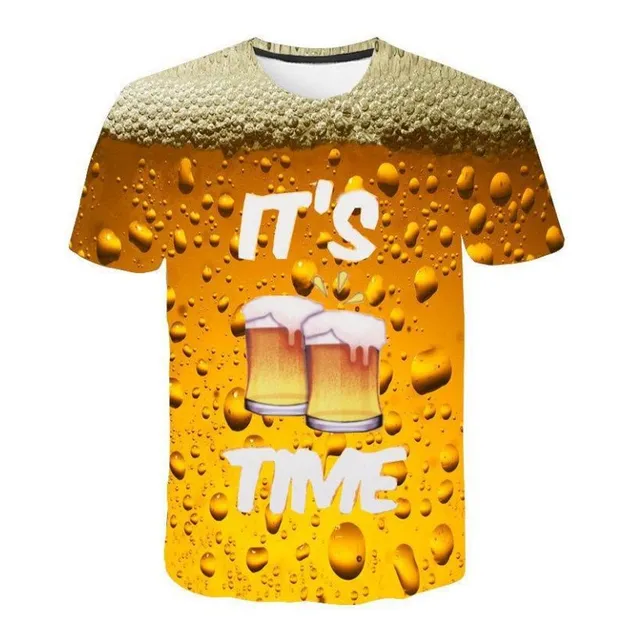 Men's T-shirt with 3D print for beer lovers