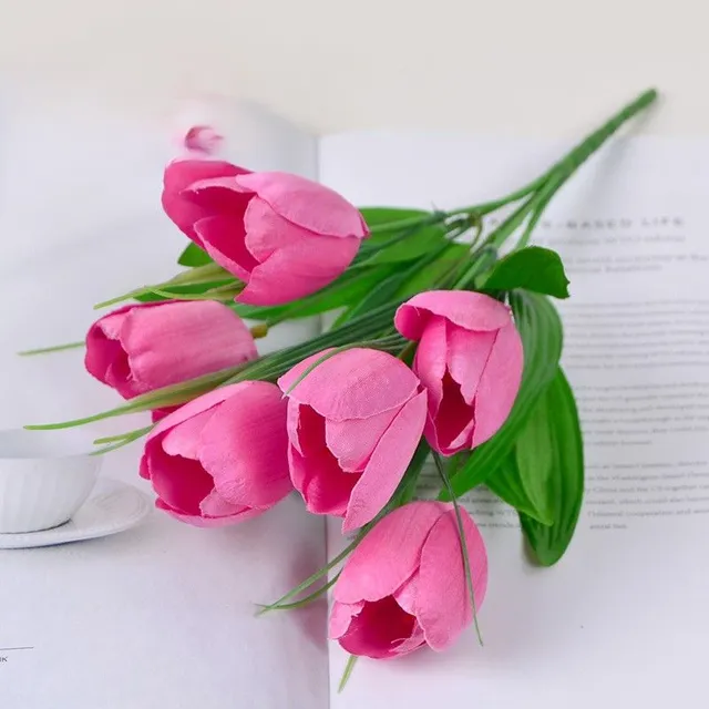 Bouquet of artificial tulips 9pcs - 6 colors