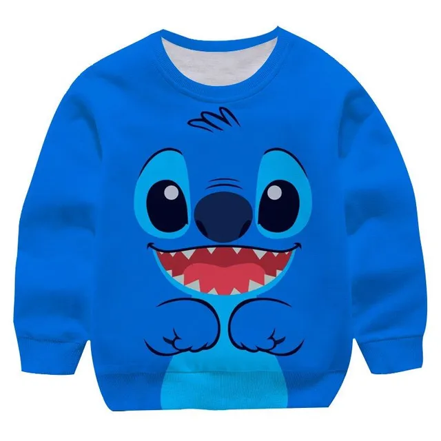 Detská módna mikina bez kapucne s motívom Stitch